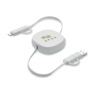 Αναδιπλούμενο καλώδιο φόρτισης 60 Watt - LINEA - Λευκό