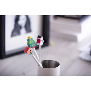 Χριστουγεννιάτικο μολύβι με γόμα - Κόκκινο