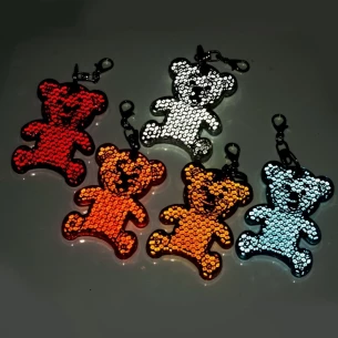 Ανακλαστικό πλαστικό μπρελόκ αρκούδας - Κίτρινο